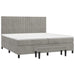 Pat box spring cu saltea, gri deschis, 200x200 cm, catifea - WALTI WALTI