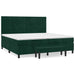 Pat box spring cu saltea, verde închis, 200x200 cm, catifea - WALTI WALTI