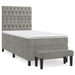 Pat continental cu saltea, gri deschis, 80x200 cm, catifea - WALTI WALTI