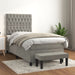 Pat continental cu saltea, gri deschis, 80x200 cm, catifea - WALTI WALTI