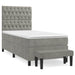 Pat box spring cu saltea, gri deschis, 90x190 cm, catifea - WALTI WALTI