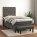 Pat box spring cu saltea, gri închis, 90x190 cm, catifea - WALTI WALTI