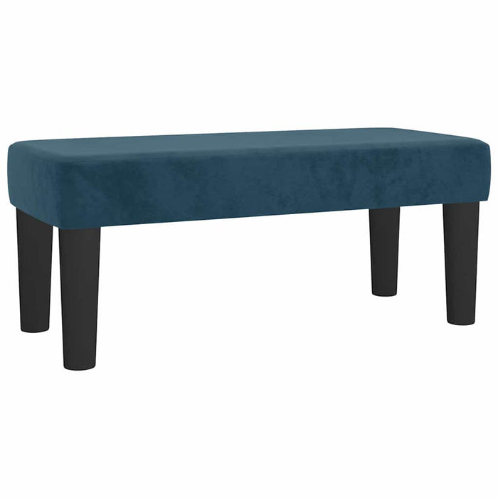 Pat box spring cu saltea, albastru închis, 90x190 cm, catifea WALTI