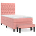 Pat box spring cu saltea, roz, 90x190 cm, catifea - WALTI WALTI