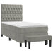 Pat box spring cu saltea, gri deschis, 90x200 cm, catifea - WALTI WALTI