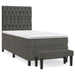 Pat box spring cu saltea, gri închis, 90x200 cm, catifea - WALTI WALTI