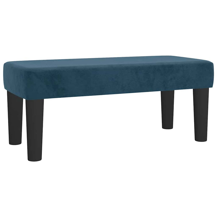 Pat box spring cu saltea, albastru închis, 90x200 cm, catifea WALTI