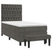 Pat box spring cu saltea, gri închis, 100x200 cm, catifea - WALTI WALTI