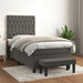 Pat box spring cu saltea, gri închis, 100x200 cm, catifea - WALTI WALTI