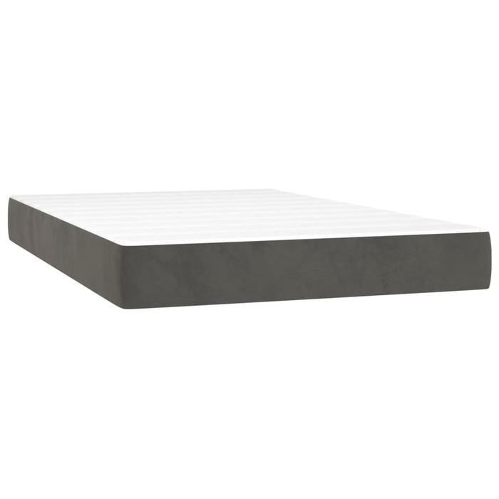 Pat box spring cu saltea, gri închis, 120x200 cm, catifea - WALTI WALTI