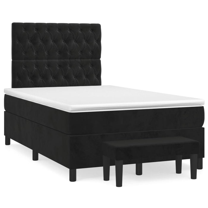Pat box spring cu saltea, negru, 120x200 cm, catifea - WALTI WALTI