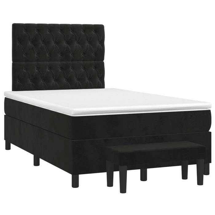 Pat box spring cu saltea, negru, 120x200 cm, catifea - WALTI WALTI