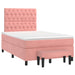 Pat box spring cu saltea, roz, 120x200 cm, catifea - WALTI WALTI