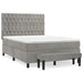 Pat box spring cu saltea, gri deschis, 140x190 cm, catifea - WALTI WALTI