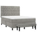 Pat box spring cu saltea, gri deschis, 140x190 cm, catifea - WALTI WALTI