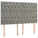 Pat box spring cu saltea, gri deschis, 140x190 cm, catifea - WALTI WALTI