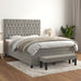 Pat box spring cu saltea, gri deschis, 140x190 cm, catifea - WALTI WALTI
