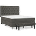 Pat box spring cu saltea, gri închis, 140x190 cm, catifea - WALTI WALTI