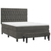 Pat box spring cu saltea, gri închis, 140x190 cm, catifea - WALTI WALTI