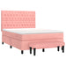 Pat box spring cu saltea, roz, 140x190 cm, catifea - WALTI WALTI