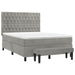 Pat box spring cu saltea, gri deschis, 140x200 cm, catifea - WALTI WALTI