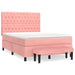 Pat box spring cu saltea, roz, 140x200 cm, catifea - WALTI WALTI