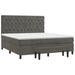 Pat box spring cu saltea, gri închis, 160x200 cm, catifea - WALTI WALTI