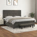 Pat box spring cu saltea, gri închis, 160x200 cm, catifea - WALTI WALTI