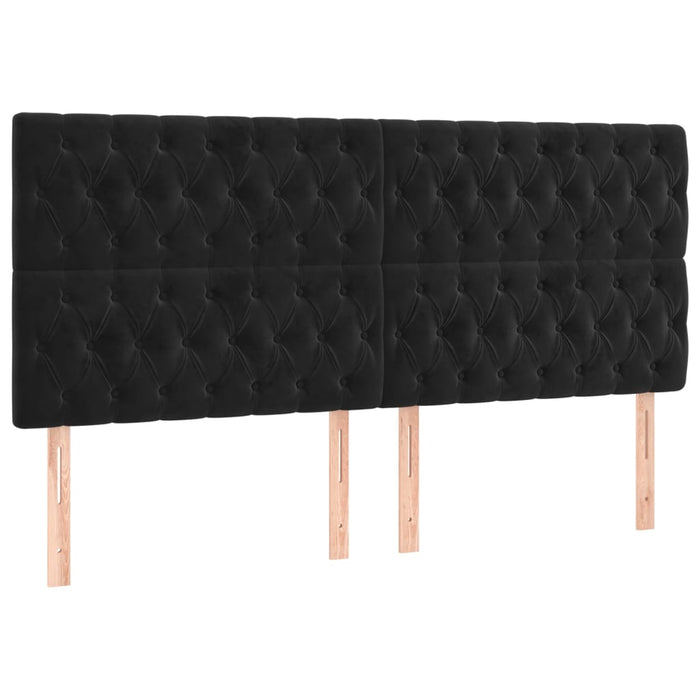 Pat box spring cu saltea, negru, 180x200 cm, catifea - WALTI WALTI