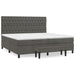 Pat box spring cu saltea, gri închis, 200x200 cm, catifea - WALTI WALTI