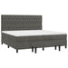 Pat box spring cu saltea, gri închis, 200x200 cm, catifea - WALTI WALTI