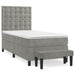 Pat continental cu saltea, gri deschis, 80x200 cm, catifea - WALTI WALTI