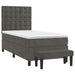 Pat box spring cu saltea, gri închis, 80x200 cm, catifea - WALTI WALTI