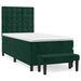 Pat box spring cu saltea, verde închis, 80x200 cm, catifea - WALTI WALTI
