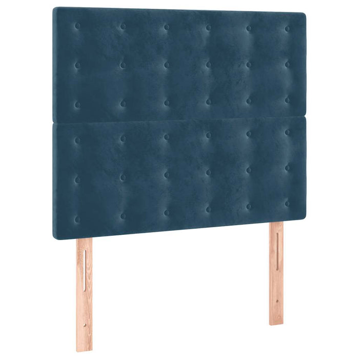 Pat box spring cu saltea, albastru închis, 80x200 cm, catifea - WALTI WALTI