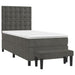 Pat box spring cu saltea, gri închis, 90x190 cm, catifea - WALTI WALTI