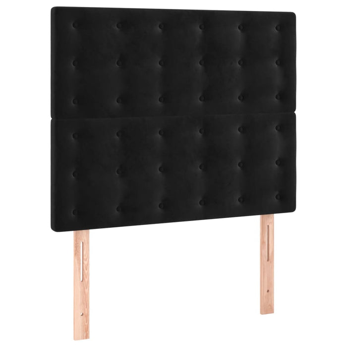 Pat box spring cu saltea, negru, 90x190 cm, catifea - WALTI WALTI