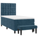 Pat box spring cu saltea, albastru închis, 90x190 cm, catifea - WALTI WALTI