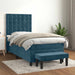 Pat box spring cu saltea, albastru închis, 90x190 cm, catifea - WALTI WALTI
