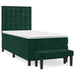 Pat box spring cu saltea, verde închis, 90x200 cm, catifea - WALTI WALTI