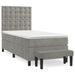 Pat box spring cu saltea, gri deschis, 100x200 cm, catifea - WALTI WALTI