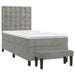 Pat box spring cu saltea, gri deschis, 100x200 cm, catifea - WALTI WALTI