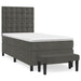Pat box spring cu saltea, gri închis, 100x200 cm, catifea - WALTI WALTI
