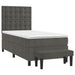 Pat box spring cu saltea, gri închis, 100x200 cm, catifea - WALTI WALTI