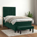 Pat box spring cu saltea, verde închis, 100x200 cm, catifea - WALTI WALTI