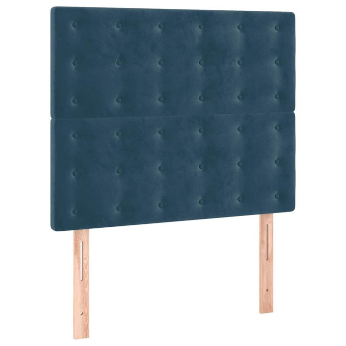 Pat box spring cu saltea, albastru închis, 100x200 cm, catifea - WALTI WALTI