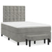 Pat continental cu saltea, gri deschis, 120x200 cm, catifea - WALTI WALTI