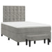 Pat continental cu saltea, gri deschis, 120x200 cm, catifea - WALTI WALTI
