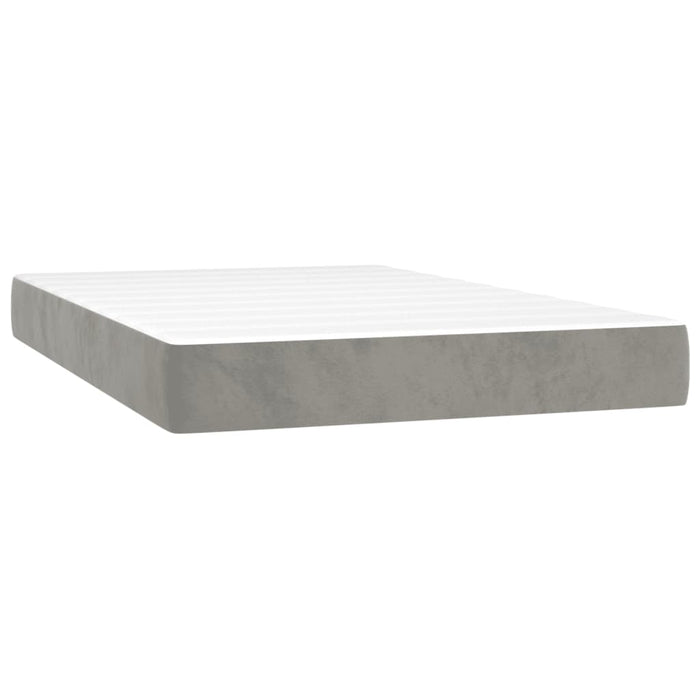 Pat continental cu saltea, gri deschis, 120x200 cm, catifea - WALTI WALTI