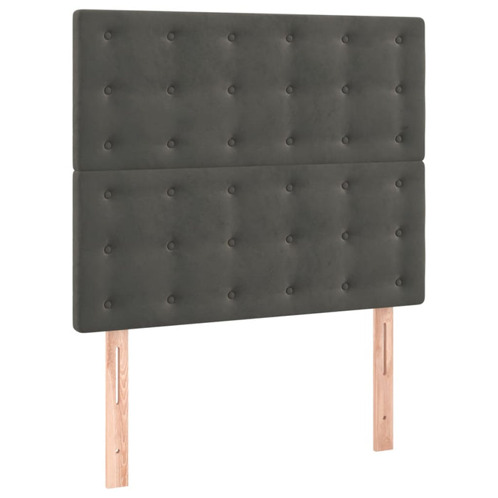 Pat box spring cu saltea, gri închis, 120x200 cm, catifea - WALTI WALTI